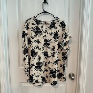 Amazon Black Floral Print Blouse